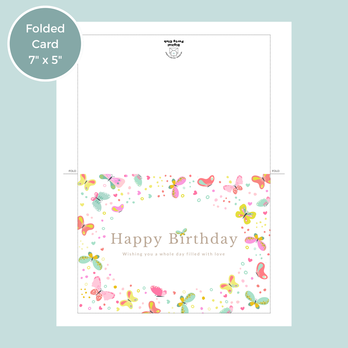 Printable Birthday Card - Butterflies