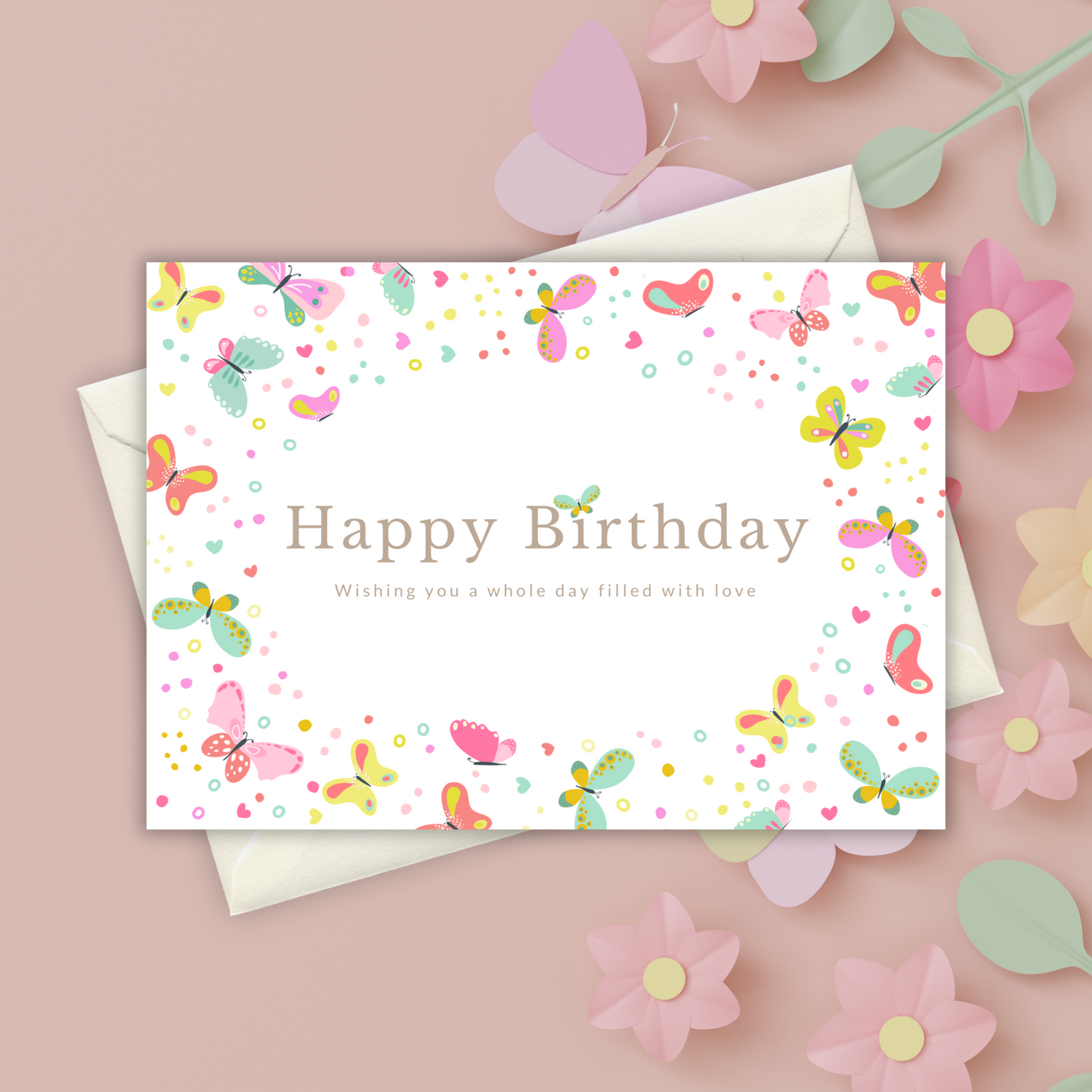 Printable Birthday Card - Butterflies