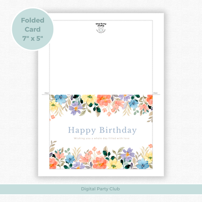 Printable Birthday Card - Flowers