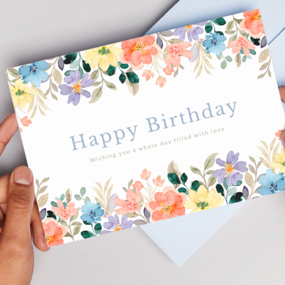 Printable Birthday Card - Flowers