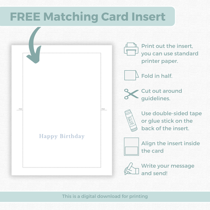 Printable Birthday Card - Flowers