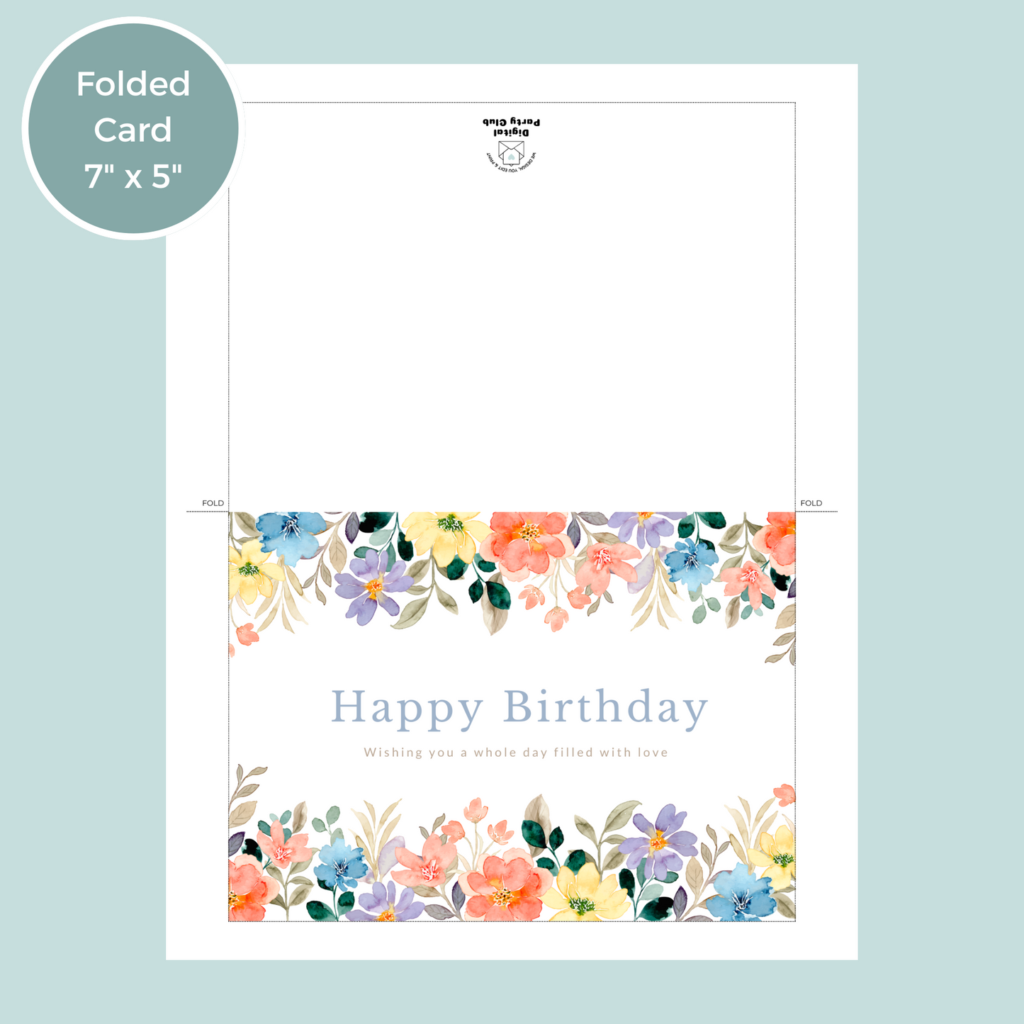 Printable Birthday Card - Flowers