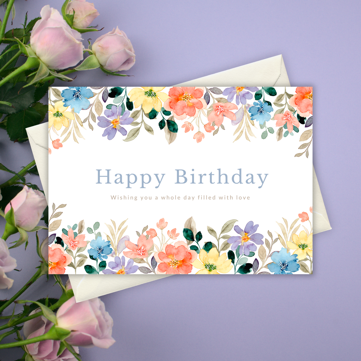 Printable Birthday Card - Flowers