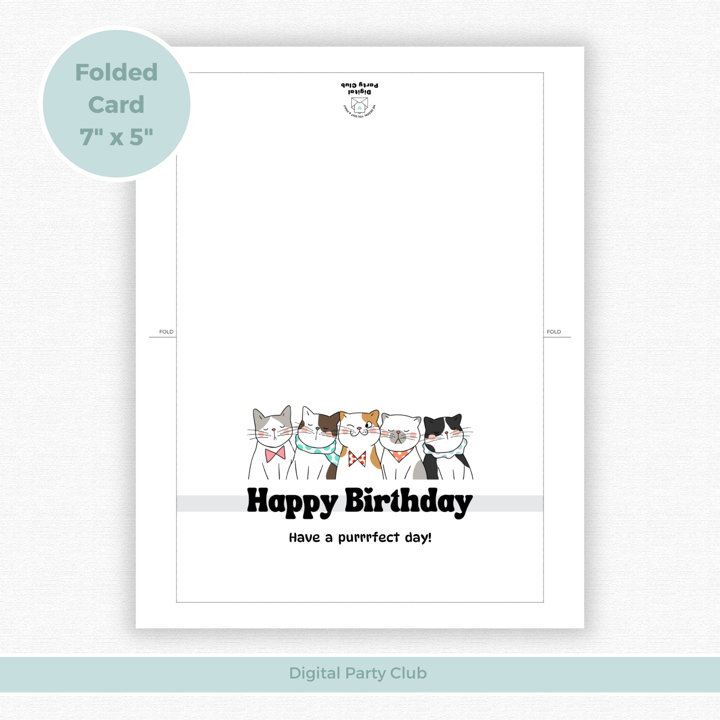 Printable Birthday Card - Purrfect