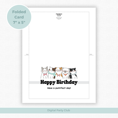 Printable Birthday Card - Purrfect