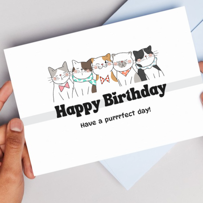 Printable Birthday Card - Purrfect