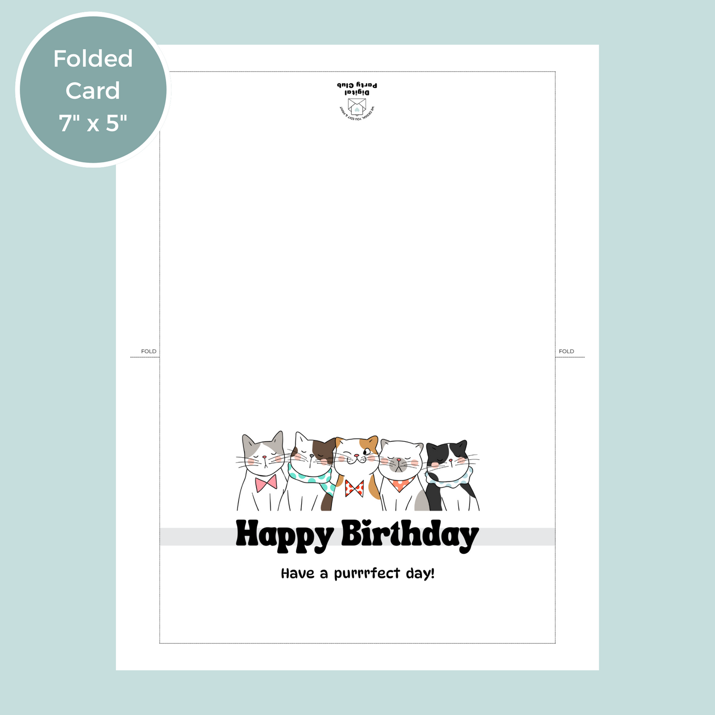 Printable Birthday Card - Purrfect