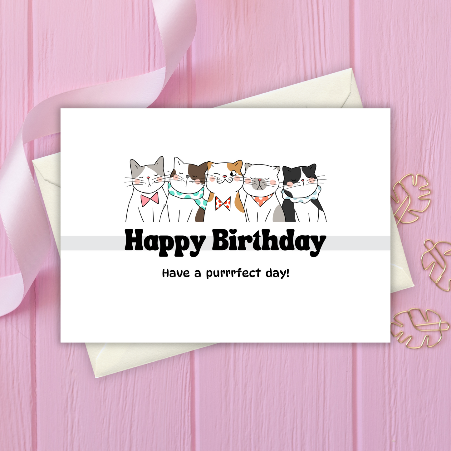 Printable Birthday Card - Purrfect