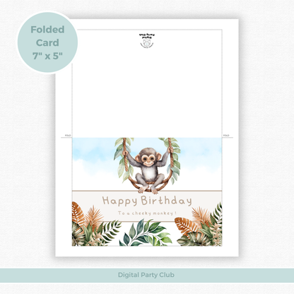 Printable Birthday Card - Cheeky Monkey