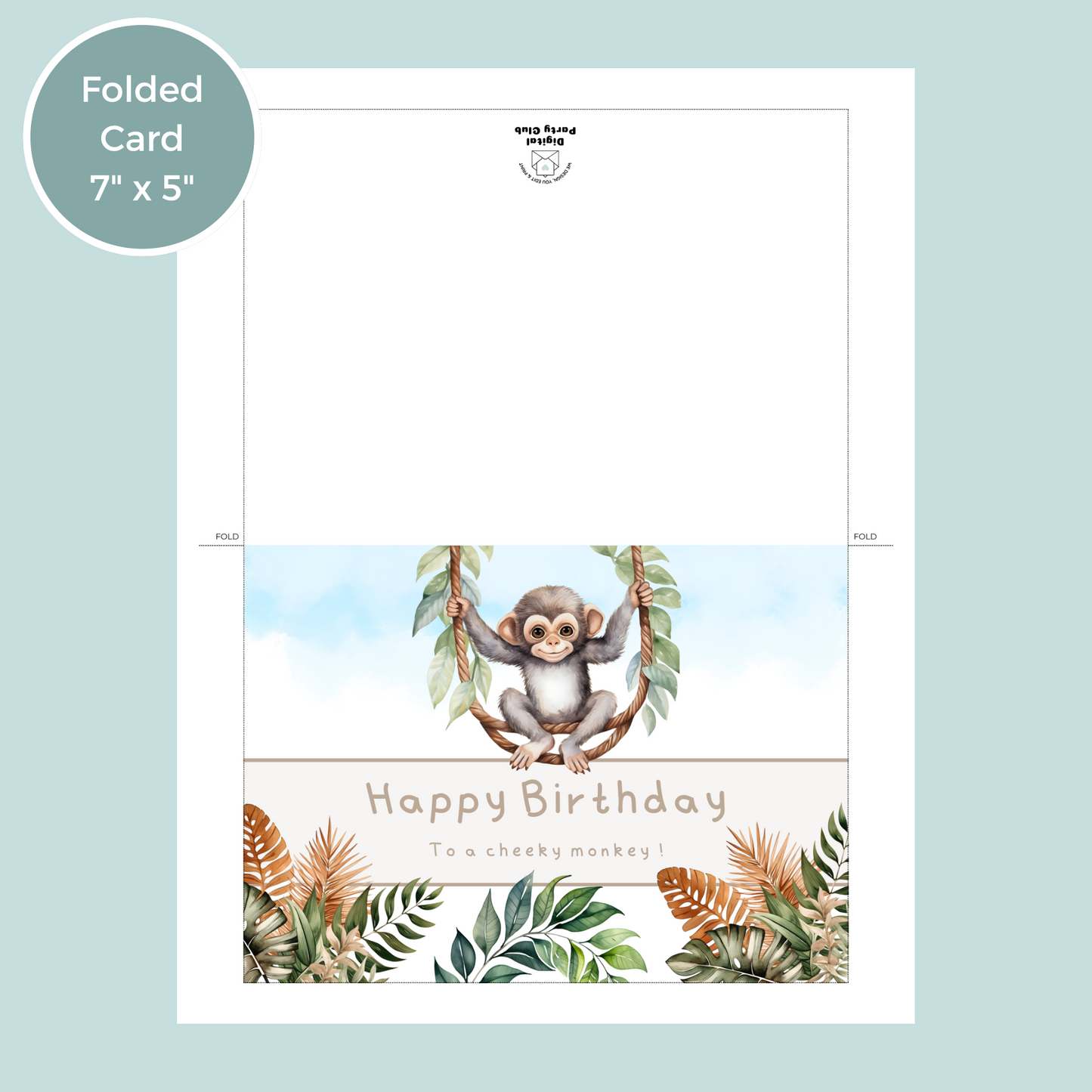 Printable Birthday Card - Cheeky Monkey