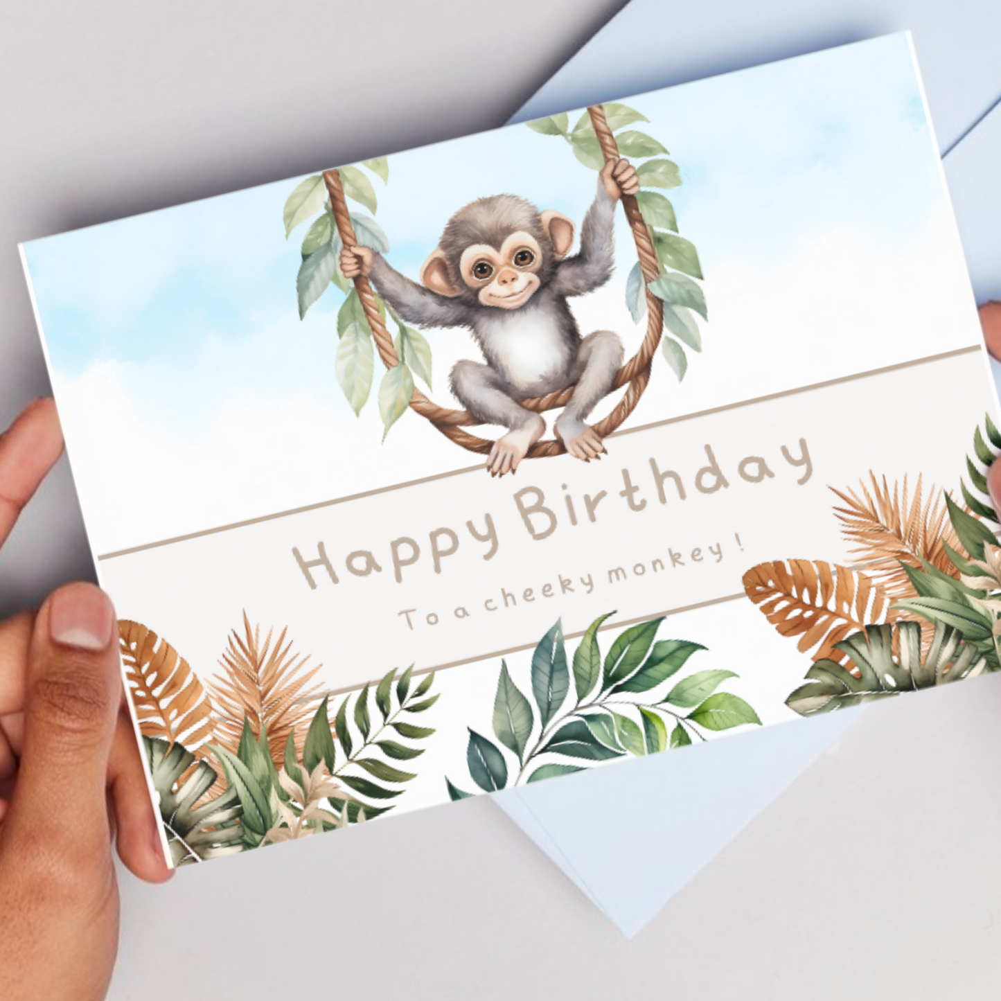 Printable Birthday Card - Cheeky Monkey