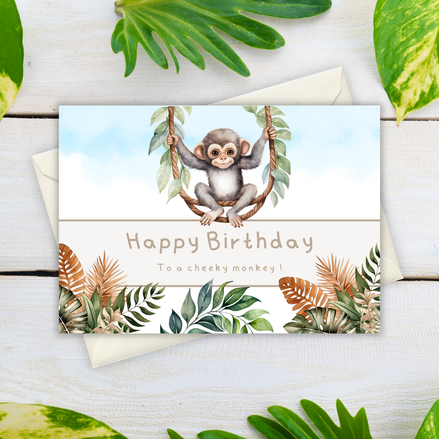 Printable Birthday Card - Cheeky Monkey