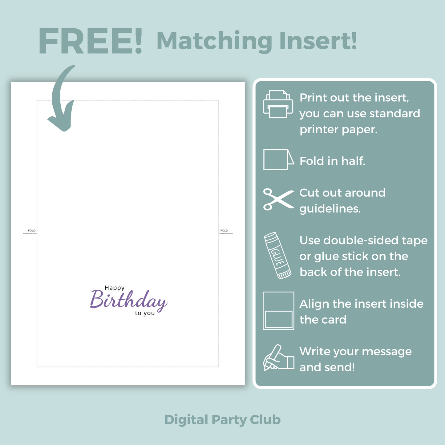 Printable Birthday Card - Purple Flowers