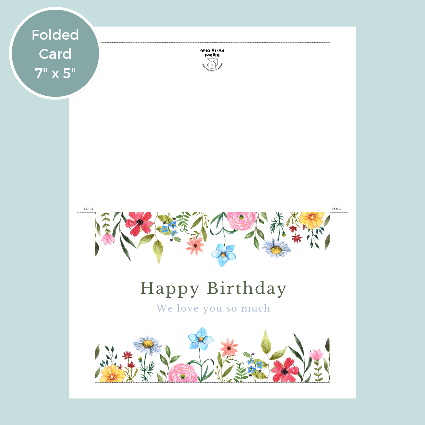 Printable Birthday Card - Pretty Flowers