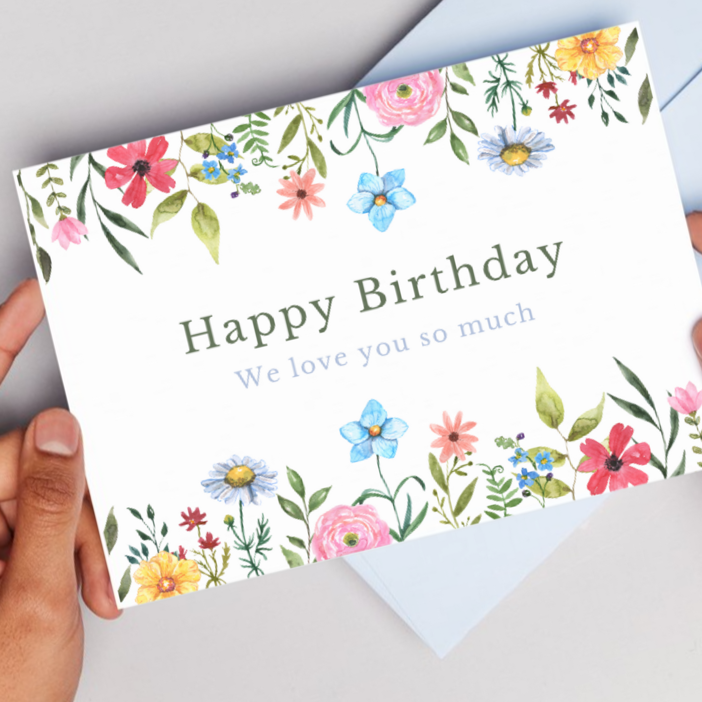 Printable Birthday Card - Pretty Flowers