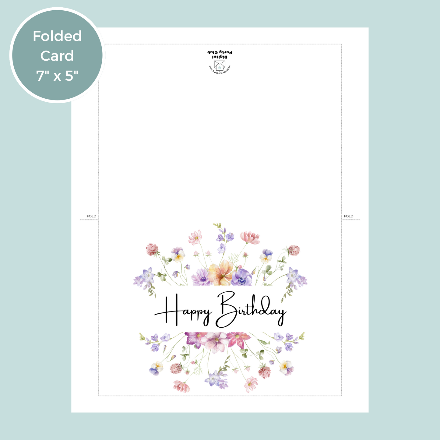 Printable Birthday Card - Wild Flowers