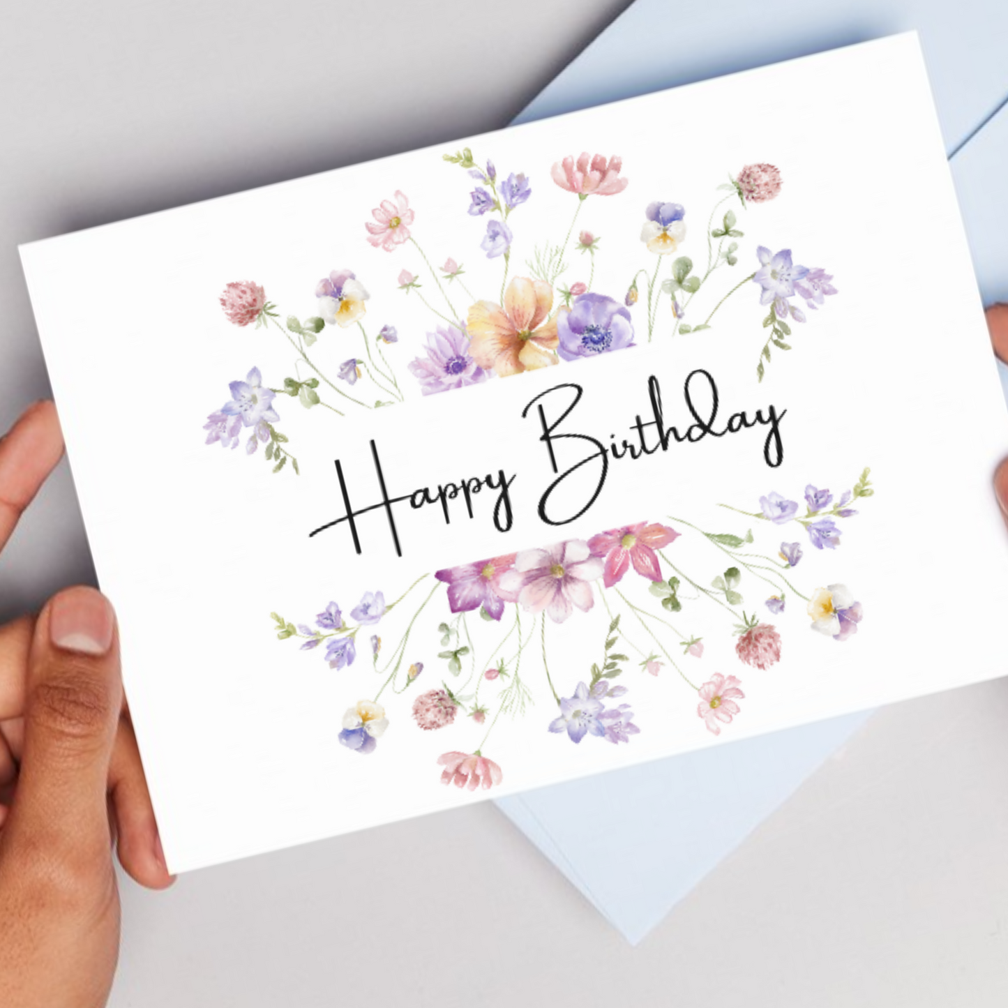 Printable Birthday Card - Wild Flowers