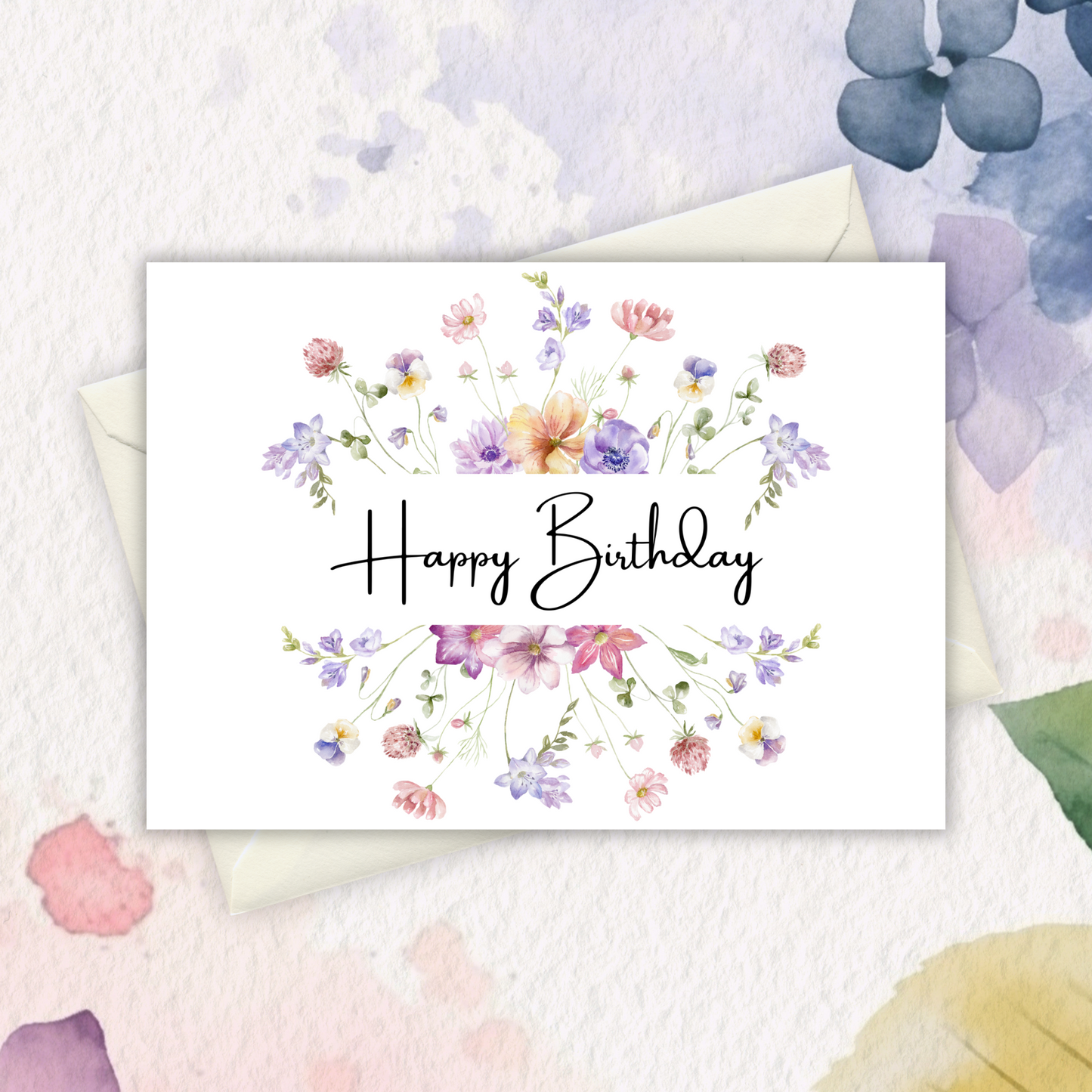 Printable Birthday Card - Wild Flowers