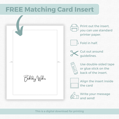 Printable Birthday Card - Floral