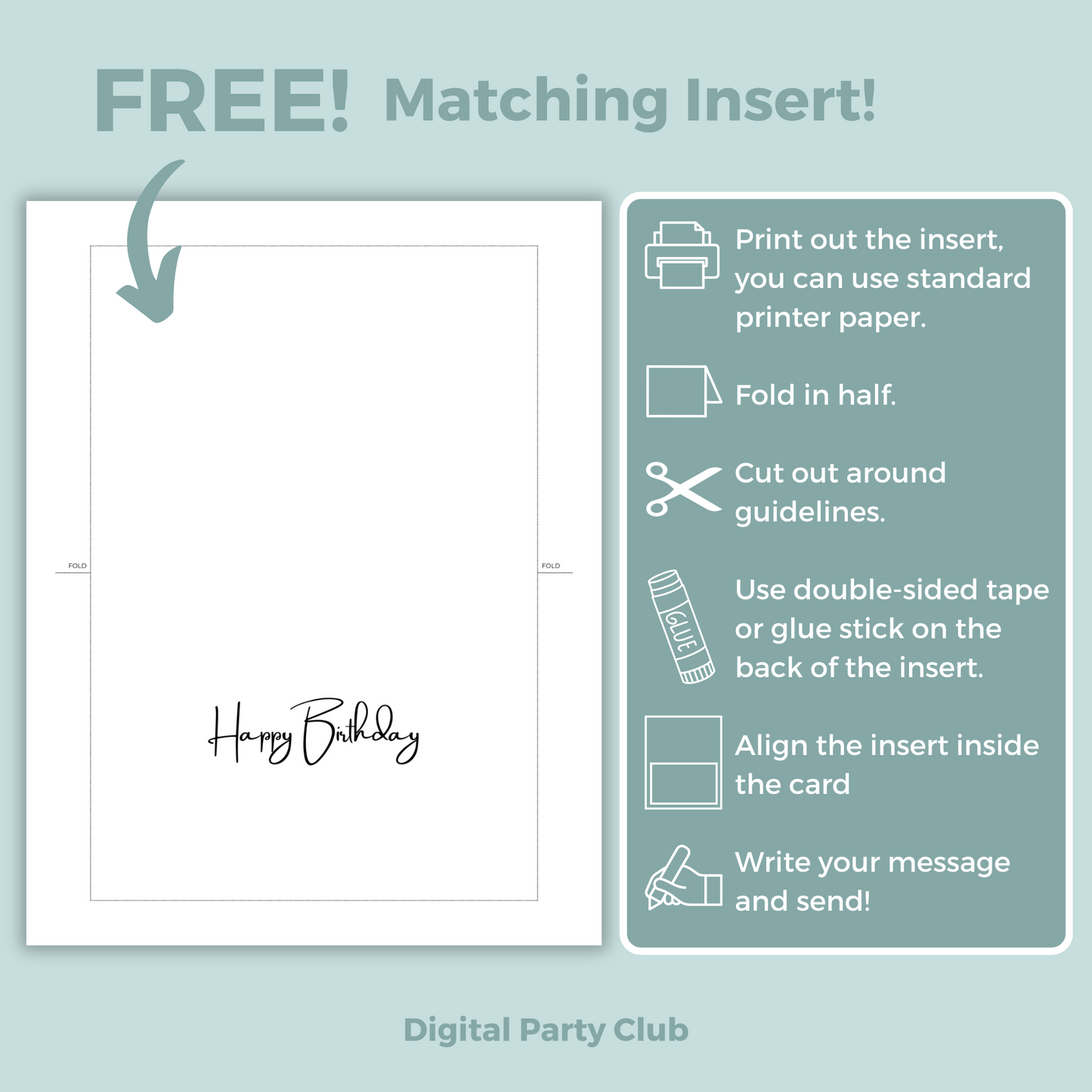 Printable Birthday Card - Floral