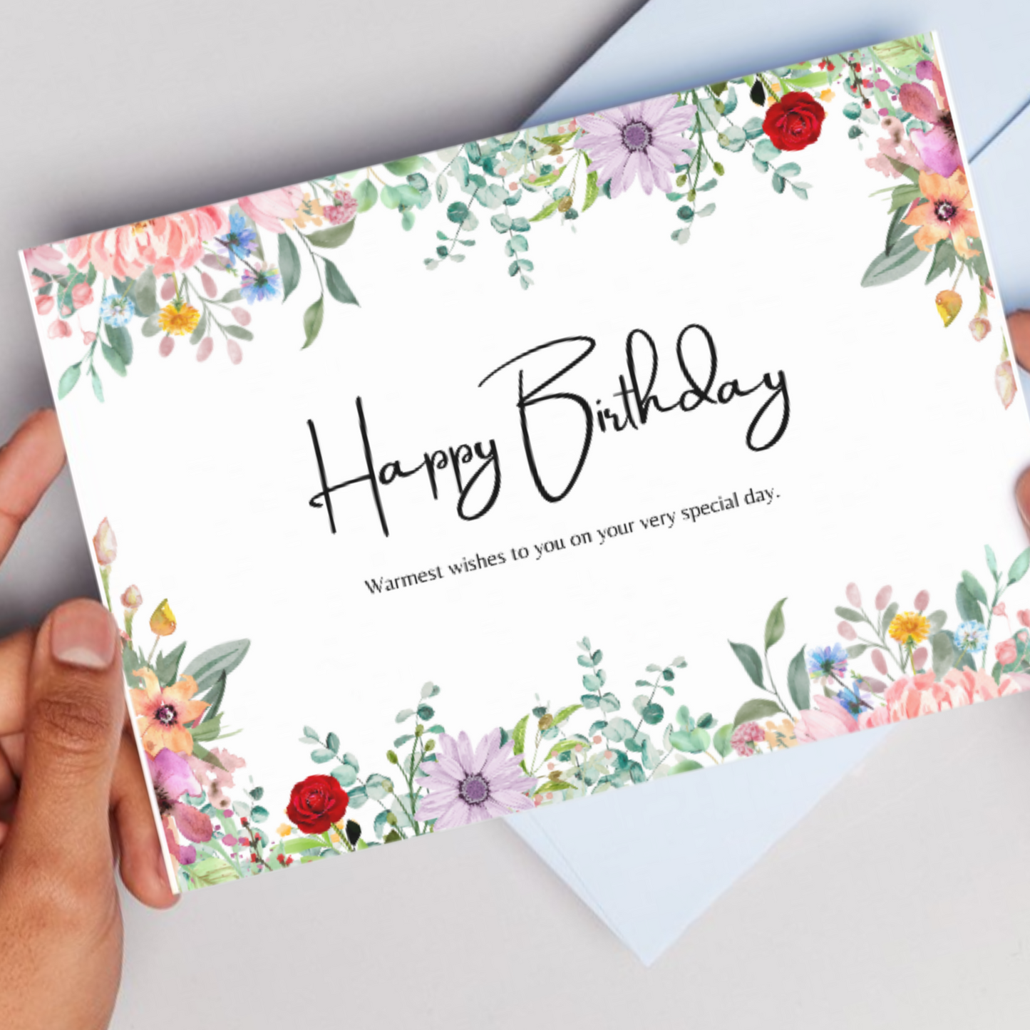 Printable Birthday Card - Floral