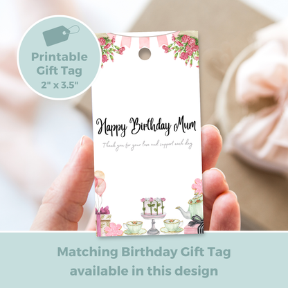 Printable Birthday Card - Tea Party