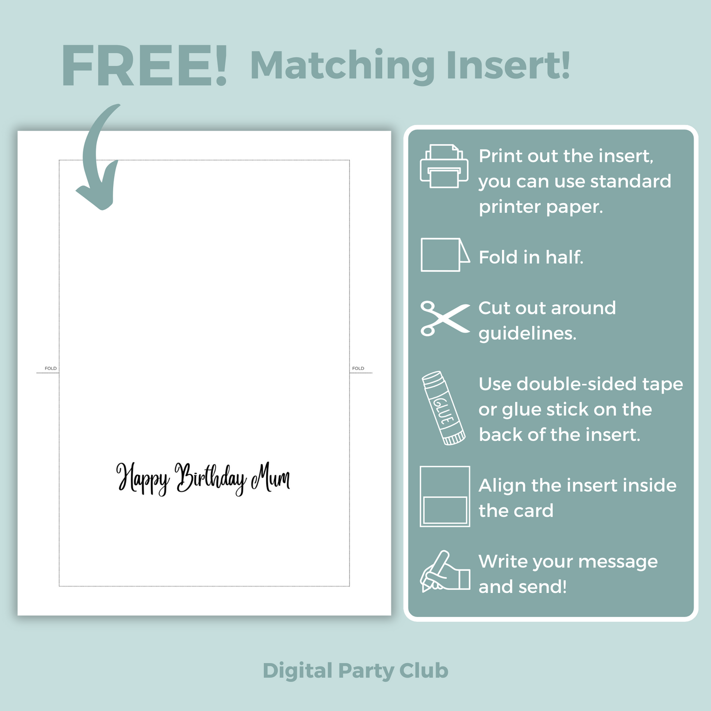 Printable Birthday Card - Tea Party