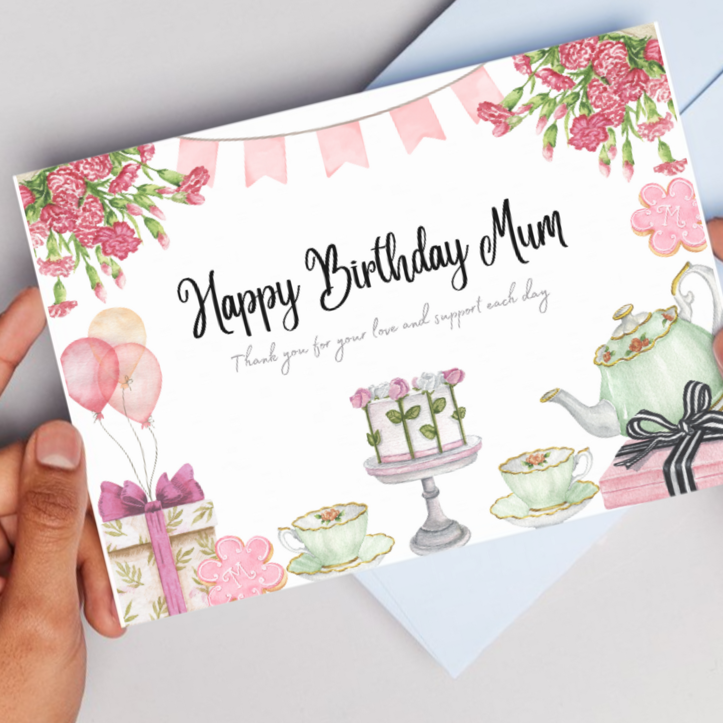 Printable Birthday Card - Tea Party