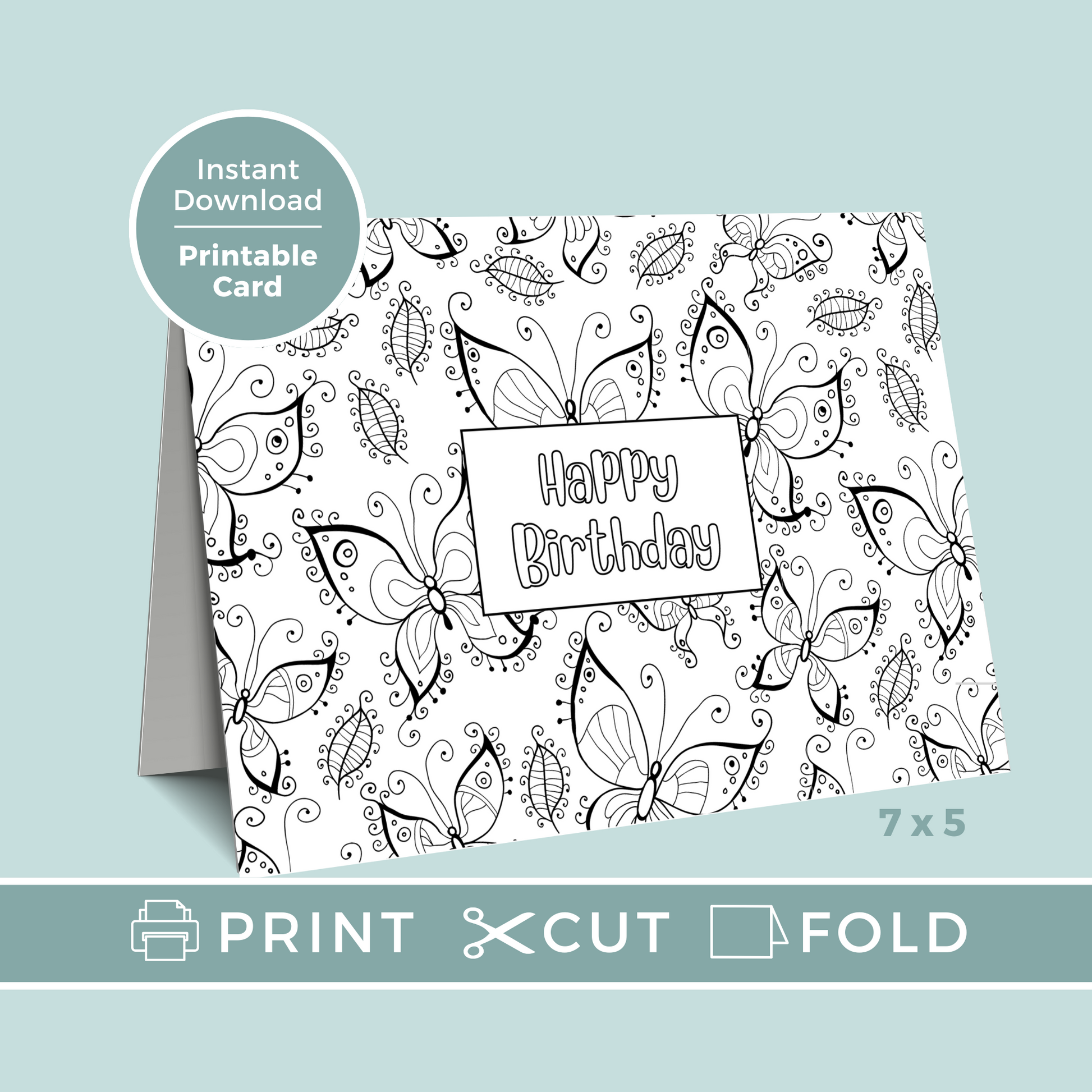 Printable Birthday Card - Colour In Butterfly – Digital Party Club printable-birthday-card-colour-in-butterfly-digital-party-club