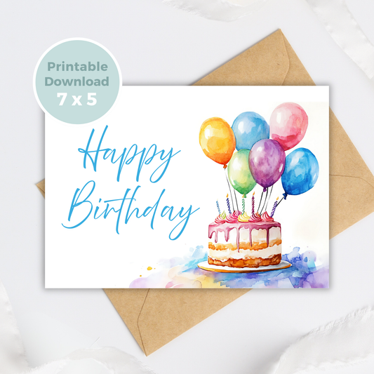 Printable Birthday Card - Floral