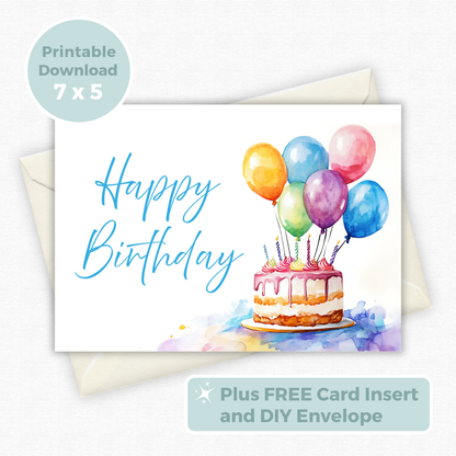 Printable Birthday Card - Floral