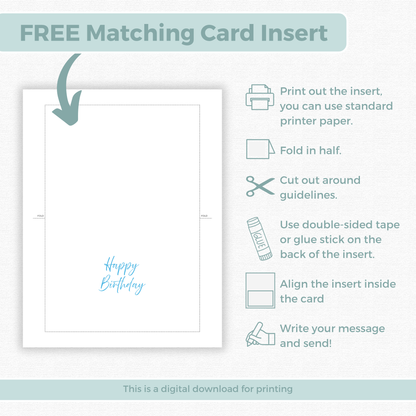 Printable Birthday Card - Floral