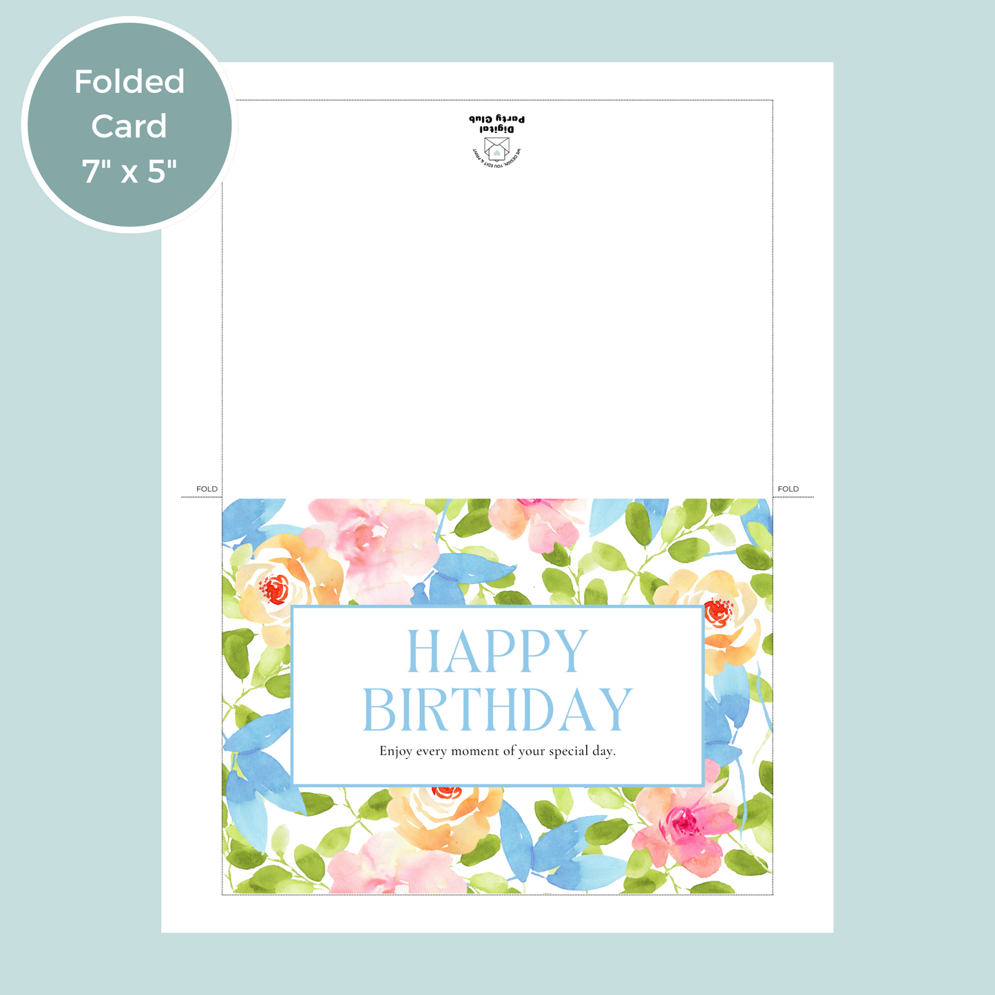 Printable Birthday Card - Floral