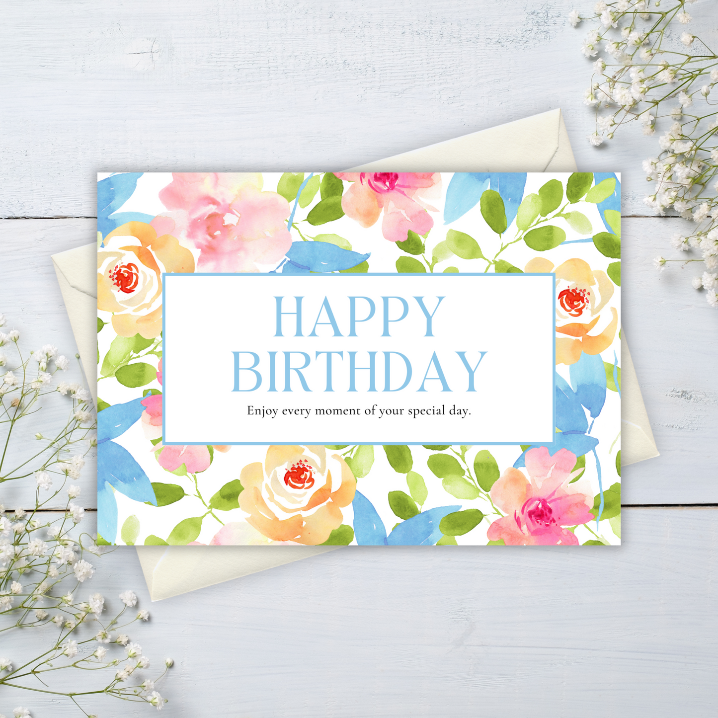 Printable Birthday Card - Floral