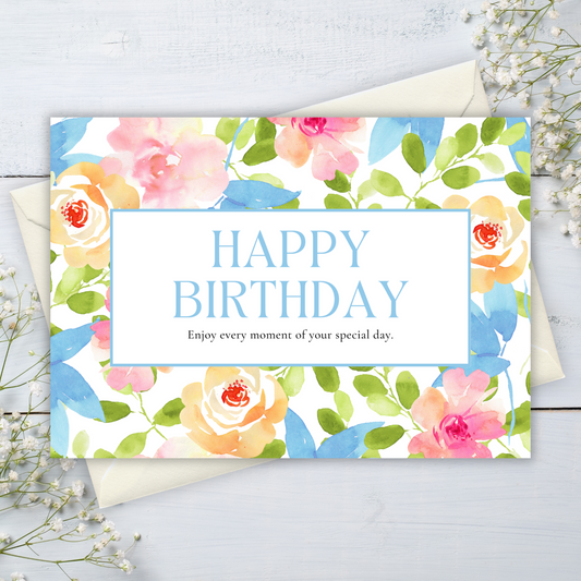 Printable Birthday Card - Floral