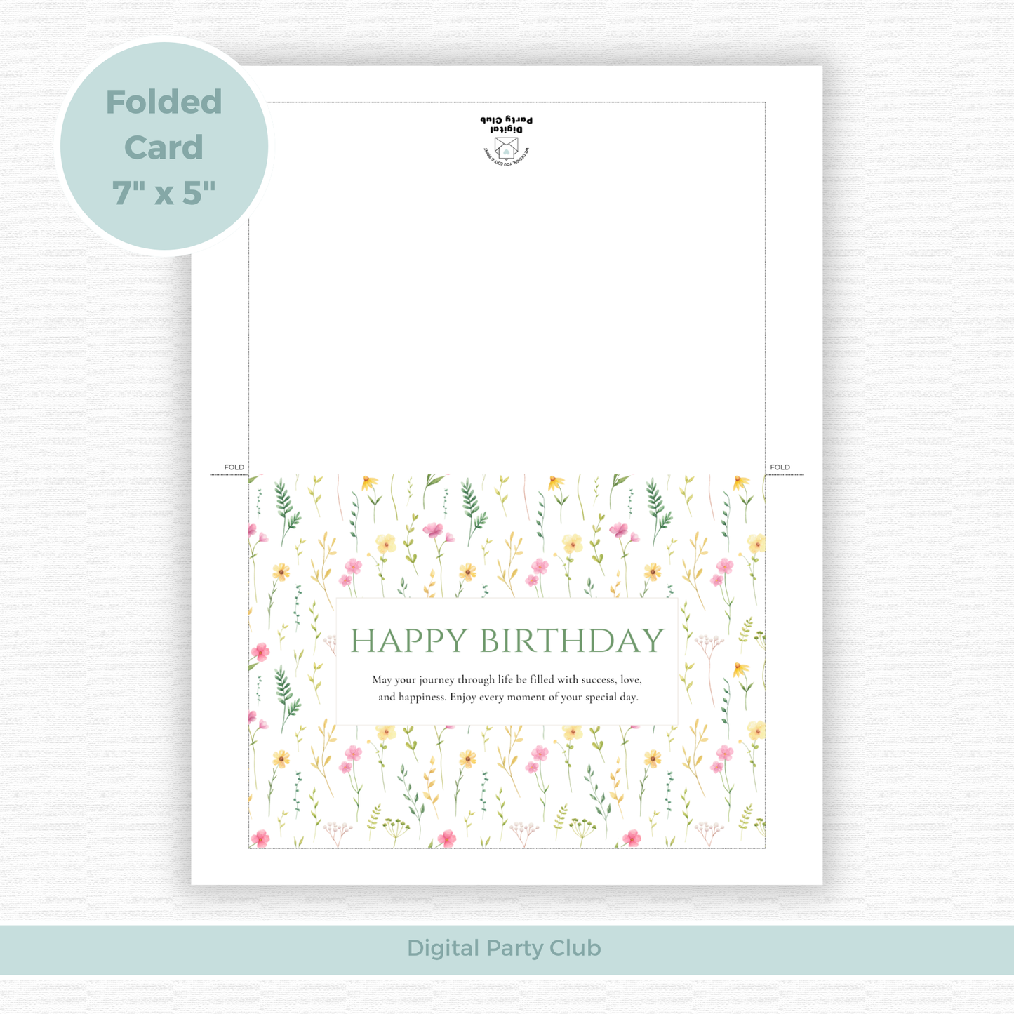 Printable Birthday Card - Pretty Flowers
