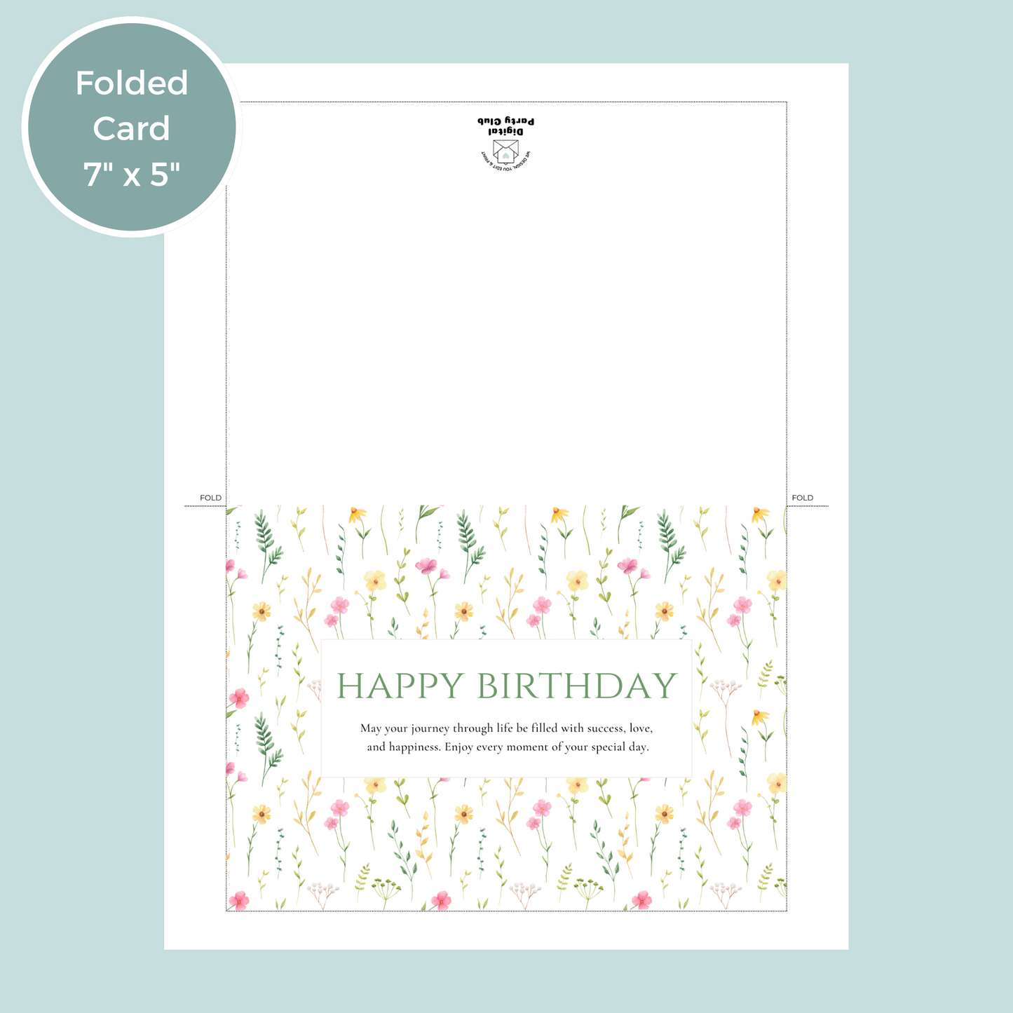 Printable Birthday Card - Pretty Flowers