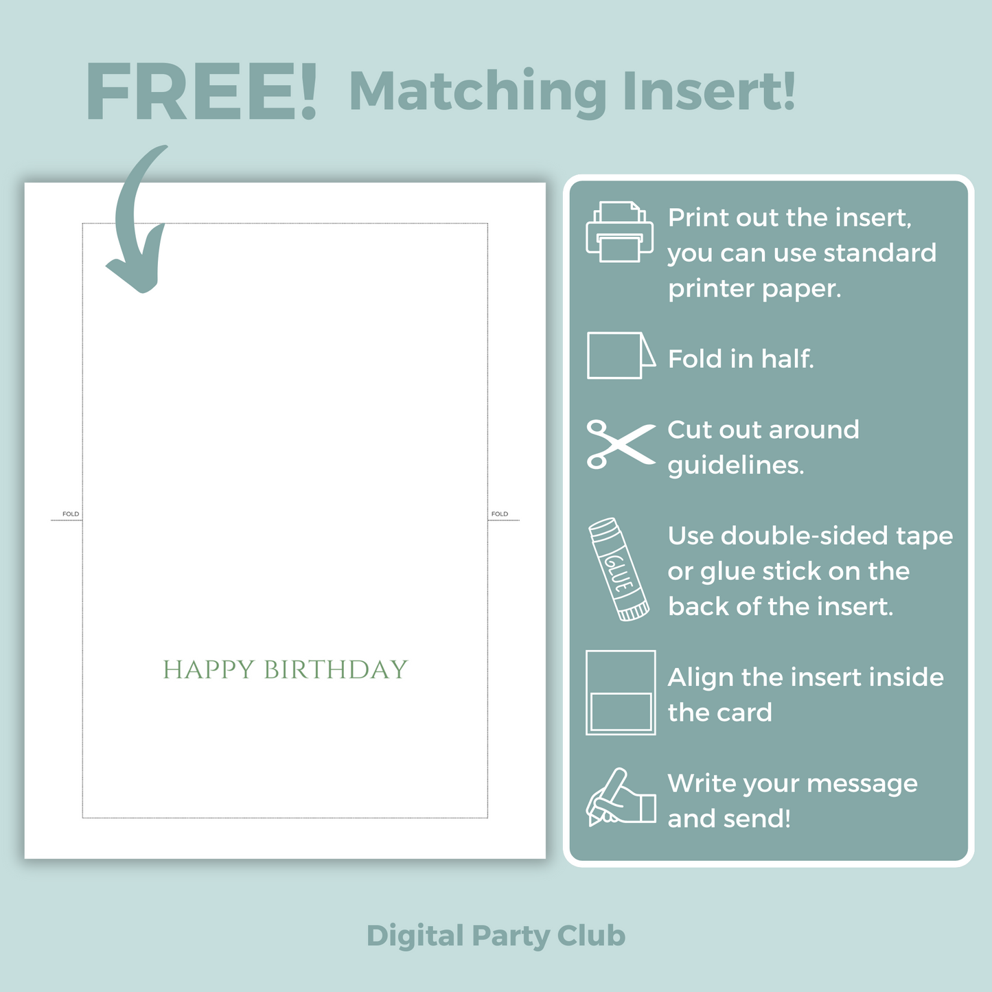 Printable Birthday Card - Pretty Flowers