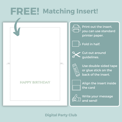 Printable Birthday Card - Pretty Flowers