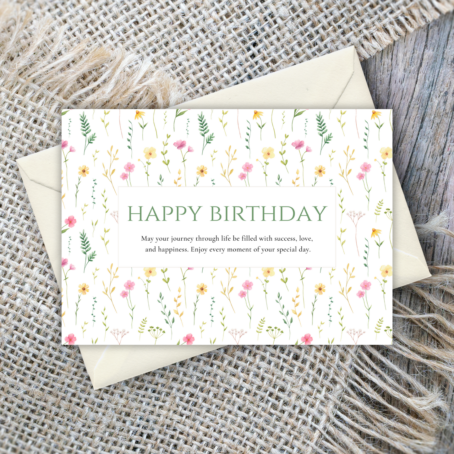 Printable Birthday Card - Pretty Flowers