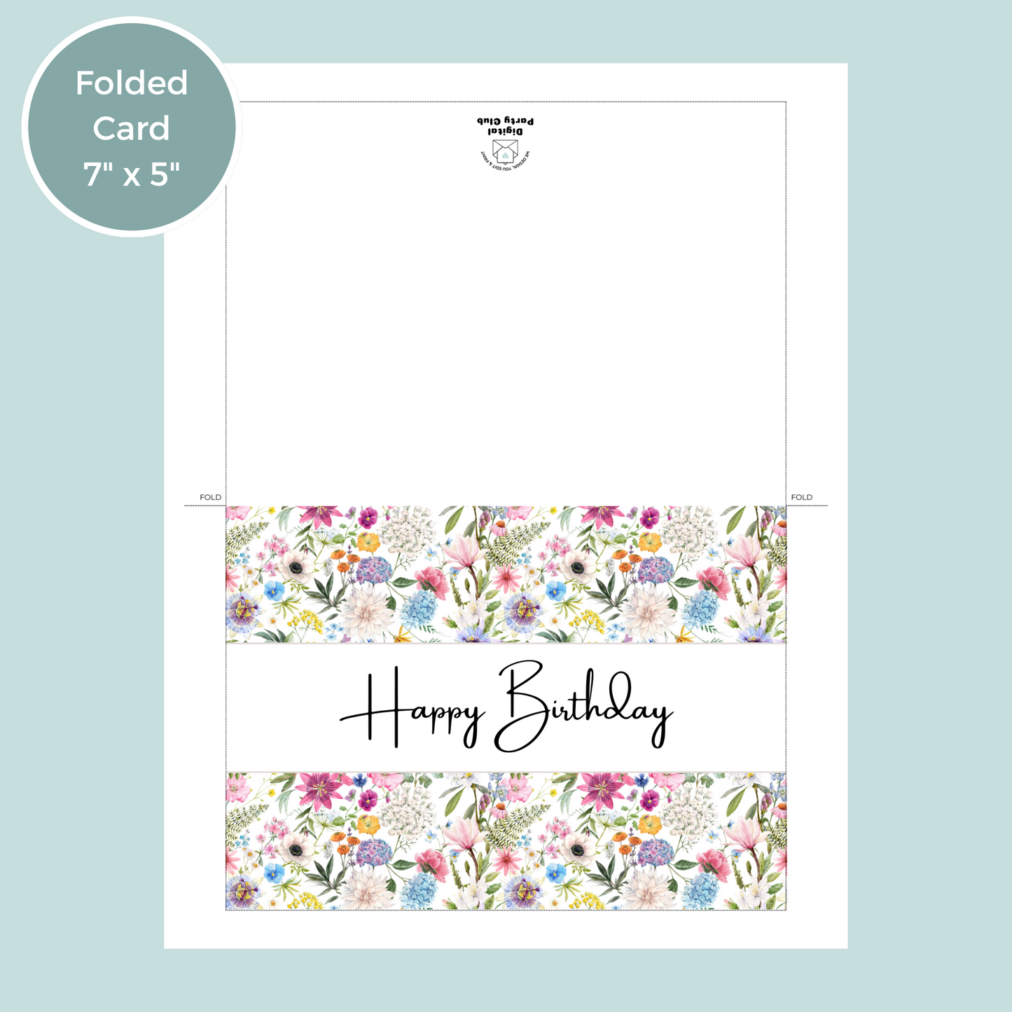 Printable Birthday Card - Floral Design