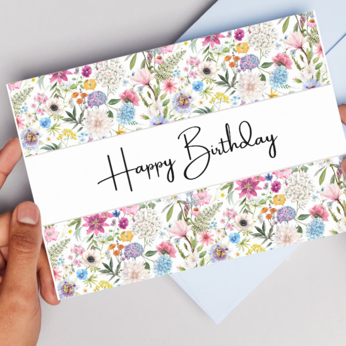 Printable Birthday Card - Floral Design