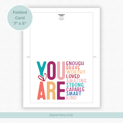Printable Birthday Card - You Are Enough