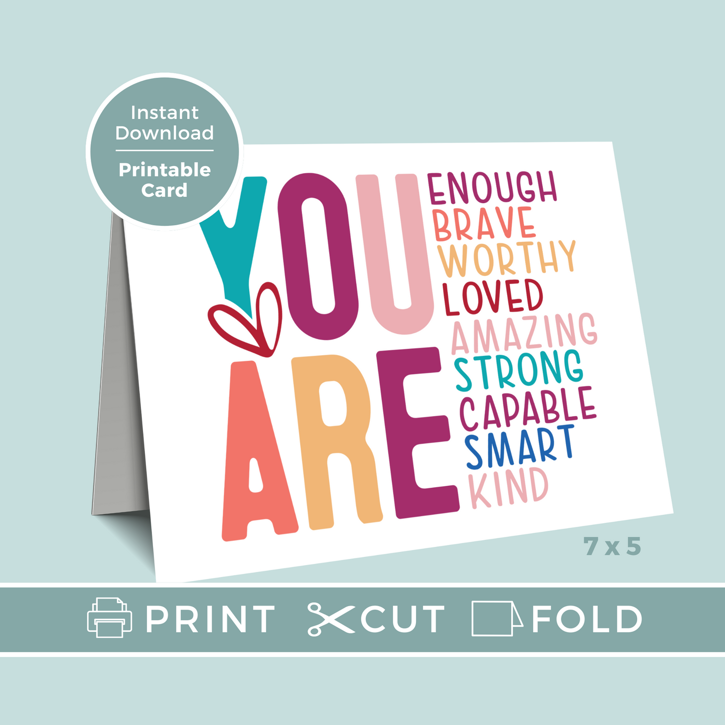 Printable Birthday Card - You Are Enough