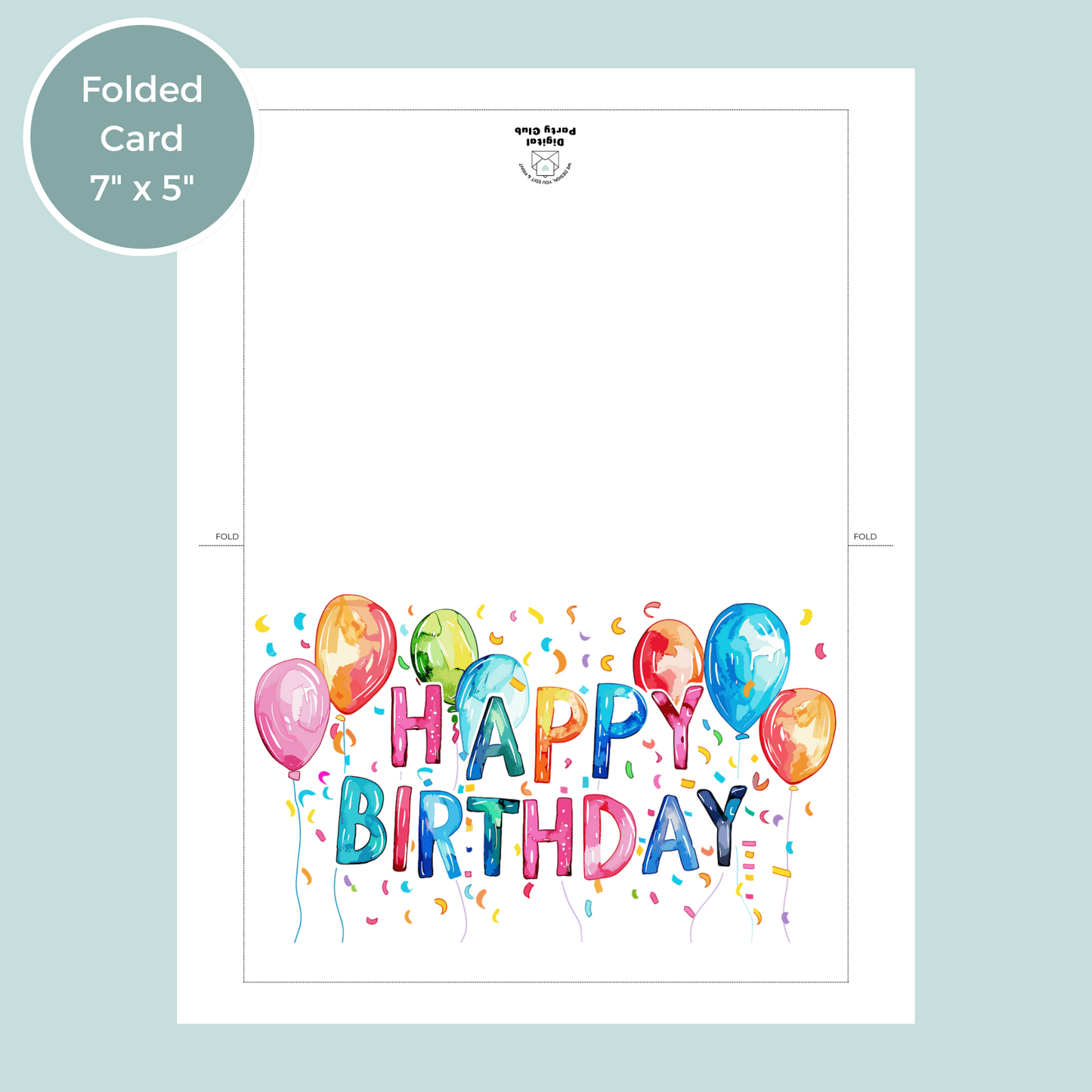 Printable Birthday Card - Vibrant Balloons