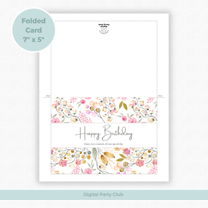 Printable Birthday Card - Flowers