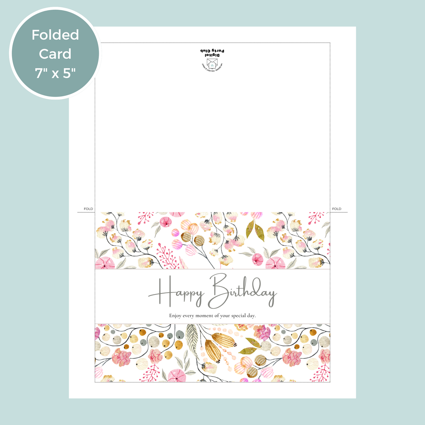 Printable Birthday Card - Flowers