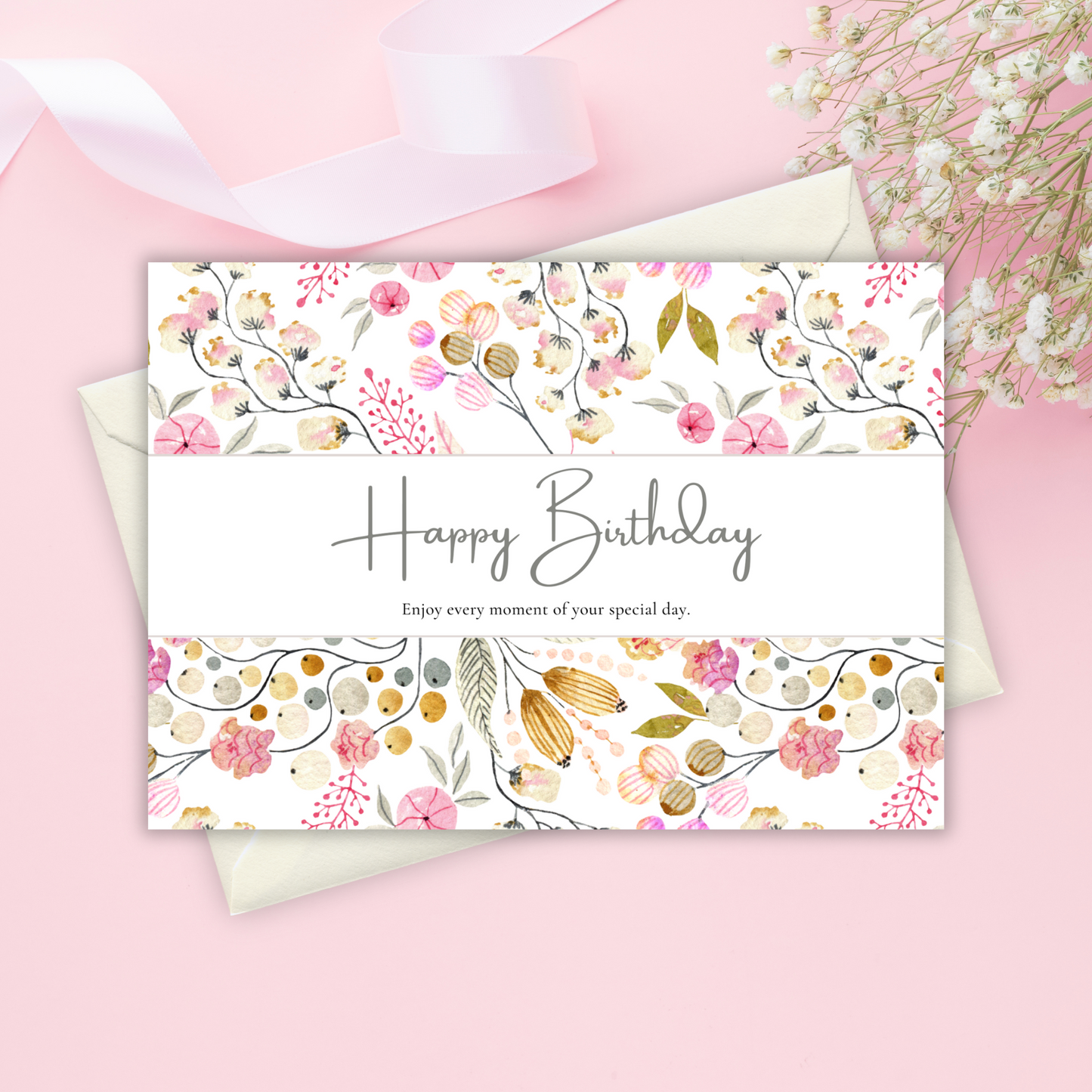 Printable Birthday Card - Flowers