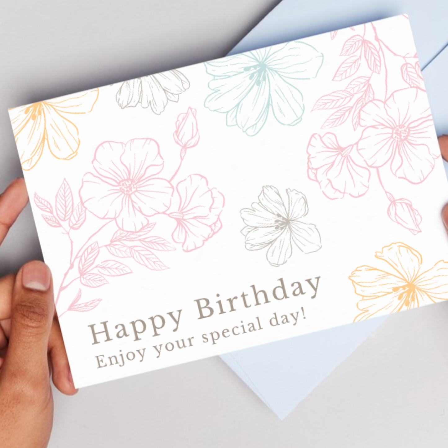 Printable Birthday Card - Flowers