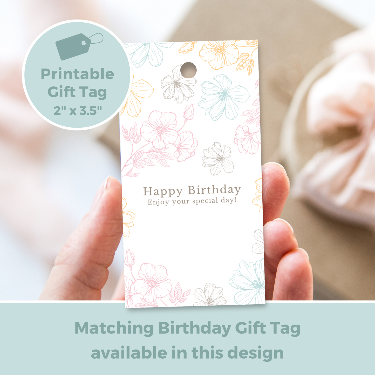 Printable Birthday Card - Flowers